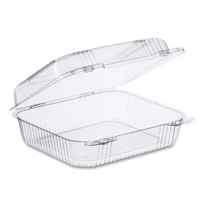 Staylock Clear Hinged Lid Containers, 7.8 x 8.3 x 3, Clear, Plastic, 125/Bag, 2 Bags/Carton