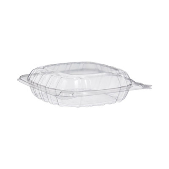 Clearseal Hinged-Lid Plastic Containers, Sandwich Container, 13.8 Oz, 5.4 x 5.3 x 2.6, Clear, Plastic, 500/Carton
