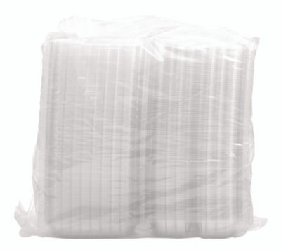Clearseal Hinged-Lid Plastic Containers, 8.25 x 8.25 x 3, Clear, Plastic, 125/Pack, 2 Packs/Carton