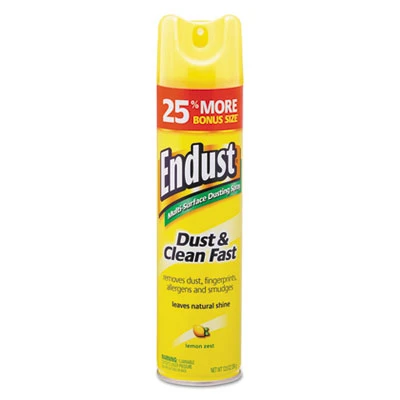 Endust Multi-Surface Dusting And Cleaning Spray, Lemon Zest Scent, 12.5 Oz Aerosol Spray, 6/Carton