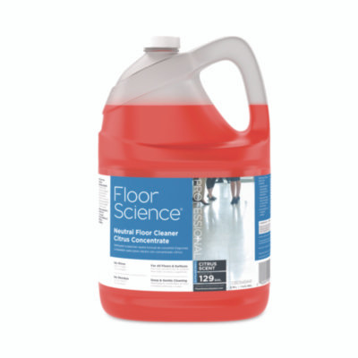 Floor Science Neutral Floor Cleaner Concentrate, Citrus Scent, 1 Gal, 4/Carton