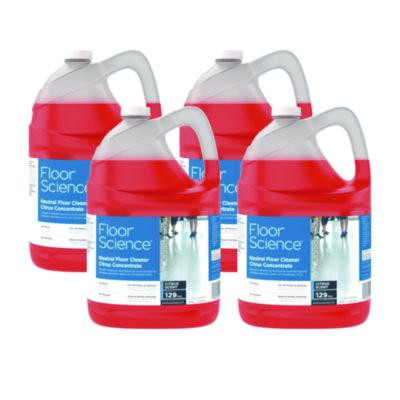 Floor Science Neutral Floor Cleaner Concentrate, Citrus Scent, 1 Gal Container, 4/Carton
