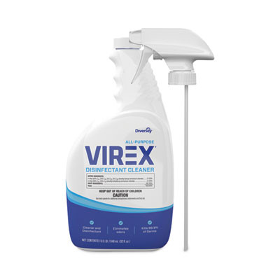 Virex All-Purpose Disinfectant Cleaner, Lemon Scent, 32 Oz Spray Bottle, 4/Carton