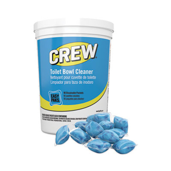 Crew Easy Paks Toilet Bowl Cleaner, Fresh Floral Scent, 0.5 Oz Packet, 90 Packets/Tub, 2 Tubs/Carton