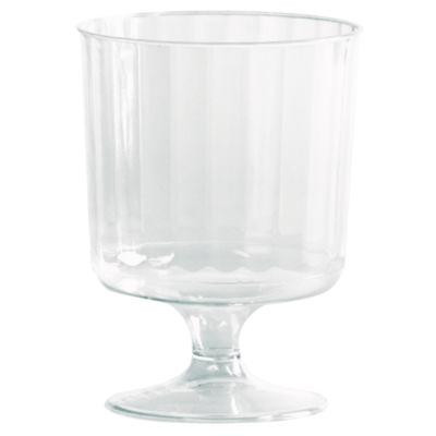 Classic Crystal Plastic Wine Glasses On Pedestals, 5 Oz, Clear, 10/Pack, 24 Packs/Carton