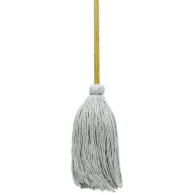 Cotton Deck Mop, #32 White Cotton Head, 50" Wood Handle, 6/Carton