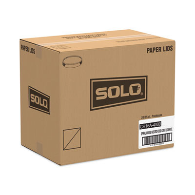 Paper Lids For Food Containers, For 16 Oz Containers, Vented, 3.9" Diameter x 0.9" h, White, 25/Bag, 20 Bags/Carton