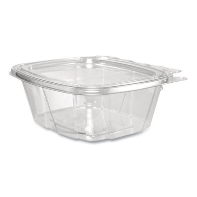 Clearpac Safeseal Tamper-Resistant/Evident Containers, Flat Lid, 16 Oz, Clear, Plastic, 100/Bag, 2 Bags/Carton