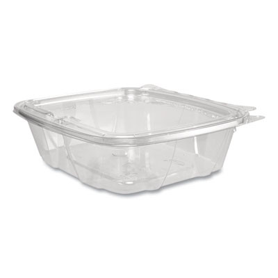Clearpac Safeseal Rpet Tamper-Resistant Container, Proplanet Seal, Flat Lid, 24 Oz, Clear, 100/Bag, 2 Bags/Carton