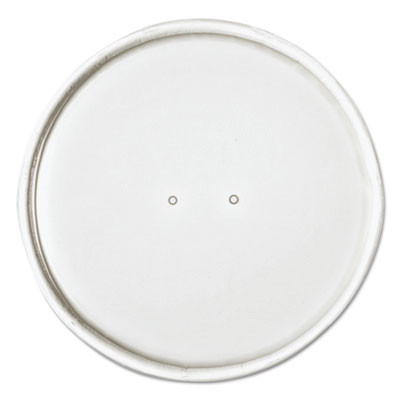 Paper Lids For Food Containers, For 32 Oz Containers, Vented, 4.6" Diameter x 0.7" h, White, 25/Bag, 20 Bags/Carton