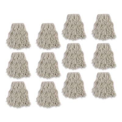 Banded Cotton Mop Head, #24, White, 12/Carton