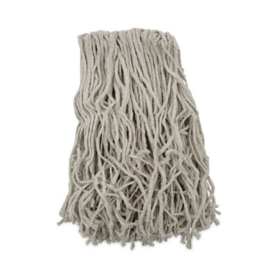 Banded Mop Head, Cotton, Cut-End, White, 16 Oz, 12/Carton