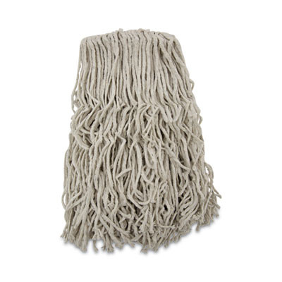 Banded Cotton Mop Heads, 24 Oz, White, 12/Carton