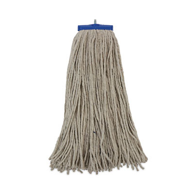 Mop Head, Lie-Flat Head, Cotton Fiber, 24 Oz., White, 12/Carton
