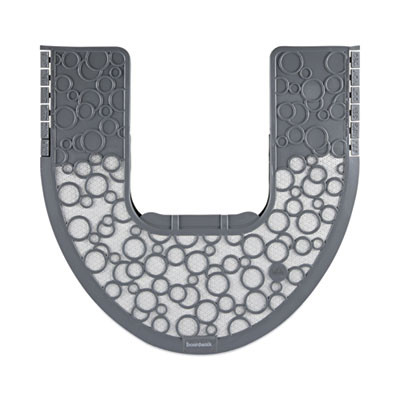 Commode Mat 2.0 Disposable Toilet Floor Mat, U-Shaped, Gray/White Non-Slip Surface, 22" x 22", 6/Carton