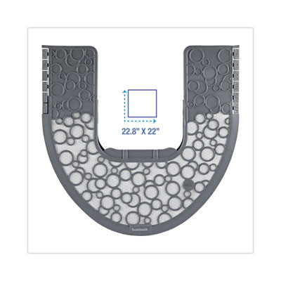 Commode Mat 2.0 Disposable Toilet Floor Mat, U-Shaped, Gray/White Non-Slip Surface, 22" x 22", 6/Carton