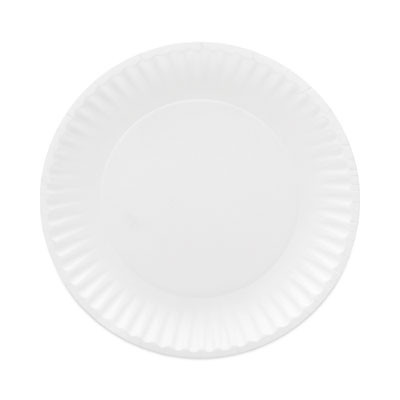 Coated Paper Plates, 6" Dia, White, 100/Pack, 12 Packs/Carton