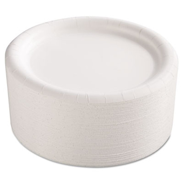 Premium Coated Paper Plates, 9" Dia, White, 125/Pack, 4 Packs/Carton