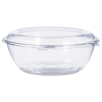 Safeseal Tamper-Resistant, Tamper-Evident Bowls With Dome Lid, 48 Oz, 8.9" Diameter x 3.4" h, Clear, Plastic, 100/Carton