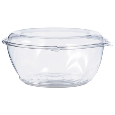 Safeseal Tamper-Resistant, Tamper-Evident Bowls With Dome Lid, 64 Oz, 8.9" Diameter x 4" h, Clear, Plastic, 100/Carton
