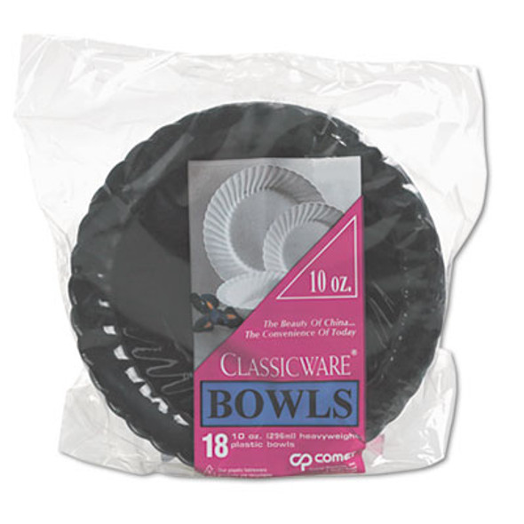 Classicware Plates, Plastic, 10.25" Dia, Black, 144/Carton