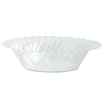 Classicware Plastic Dinnerware, Bowl, 10 Oz, Clear, 18/Pack, 10 Packs/Carton