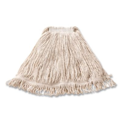 Super Stitch Cotton Looped End Wet Mop Head, Large, 1" White Headband, 6/Carton