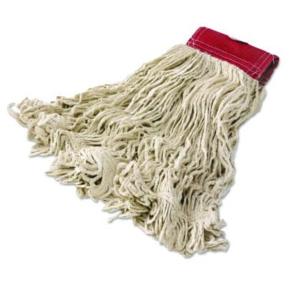 Super Stitch Cotton Looped End Wet Mop Head, Large, 5" Red Headband