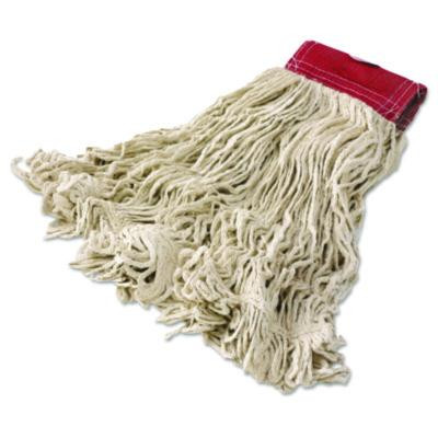 Super Stitch Cotton Looped End Wet Mop Head, Large, 5" Red Headband