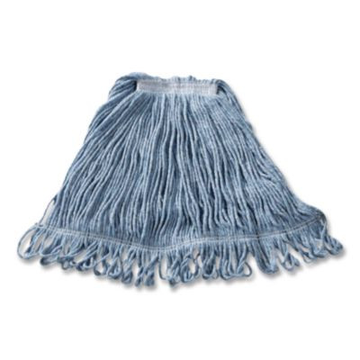 Super Stitch Blend Mop Heads, Cotton/Synthetic, Medium, Blue, 6/Carton