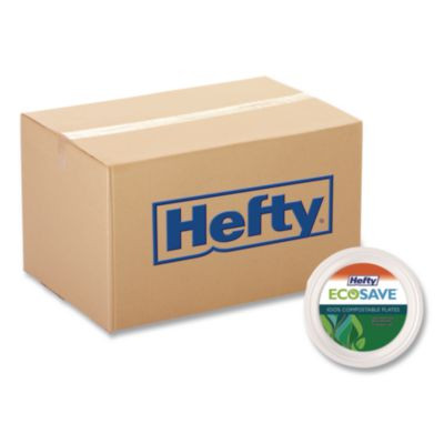 Ecosave Tableware, Plate, Sugarcane, 6.75" Dia, White, 30/Pack, 12 Packs/Carton