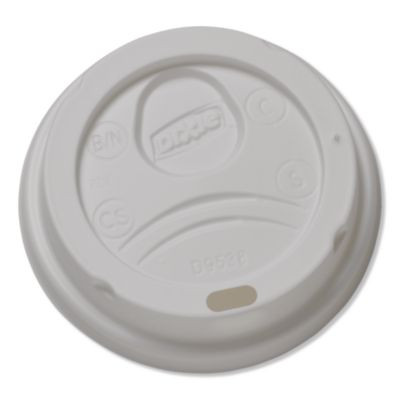 Dome Hot Drink Lids, Wisesize, Fits 8 Oz Hot Cups, Plastic, White, 100/Sleeve, 10 Sleeves/Carton