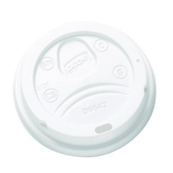 Dome Drink-Thru Lids, Fits 10 Oz To 16 Oz Hot Cups, Plastic, White, 1,000/Carton