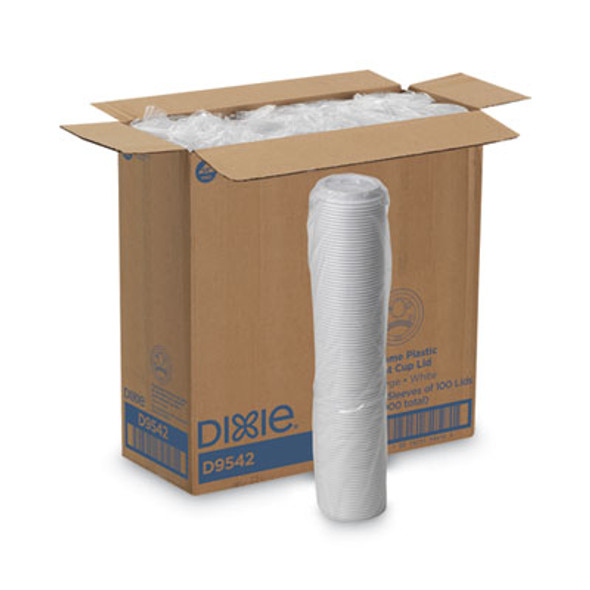 Dome Drink-Thru Lids, Fits 10 Oz To 16 Oz Hot Cups, Plastic, White, 1,000/Carton