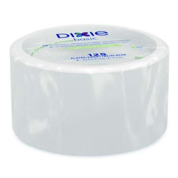 Paper Dinnerware, Plate, 8.5" Dia, White, 125/Pack, 4/Carton