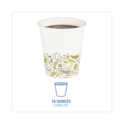 Deerfield Printed Paper Hot Cups, 10 Oz, 50/Sleeve, 20 Sleeves/Carton