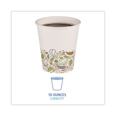 Deerfield Printed Paper Hot Cups, 10 Oz, 50/Sleeve, 20 Sleeves/Carton