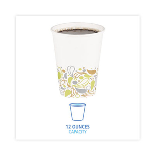 Deerfield Printed Paper Hot Cups, 12 Oz, 50/Sleeve, 20 Sleeves/Carton