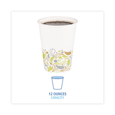 Deerfield Printed Paper Hot Cups, 12 Oz, 50/Sleeve, 20 Sleeves/Carton