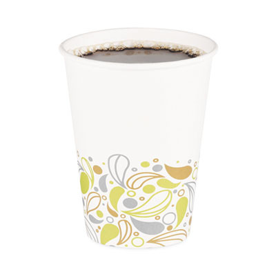 Deerfield Printed Paper Hot Cups, 12 Oz, 50/Sleeve, 20 Sleeves/Carton