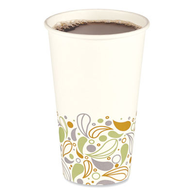 Deerfield Printed Paper Hot Cups, 16 Oz, 50/Sleeve, 20 Sleeves/Carton