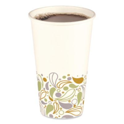 Deerfield Printed Paper Hot Cups, 16 Oz, 50/Sleeve, 20 Sleeves/Carton