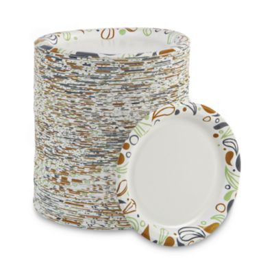 Deerfield Printed Paper Plates, 6" Dia, Coated/Soak Proof, White/Yellow/Green/Purple, 250/Pack, 4 Packs/Carton