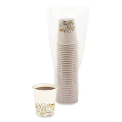Deerfield Printed Paper Hot Cups, 8 Oz, 50/Sleeve, 20 Sleeves/Carton