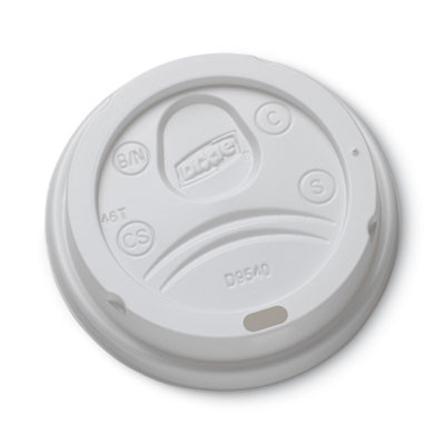 Sip-Through Dome Hot Drink Lids, Fits 10 Oz Hot Cups, Plastic, White, 100/Pack