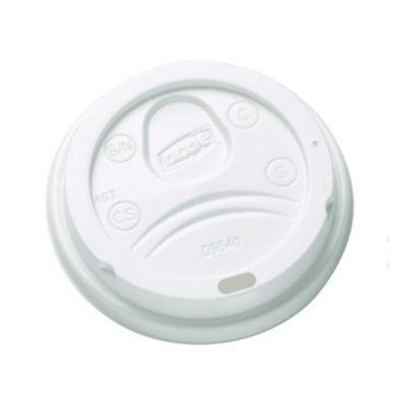 Sip-Through Dome Hot Drink Lids, Fits 10 Oz Dixie Hot Cups, Plastic, White, 100/Pack, 10 Packs/Carton