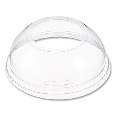 Open-Top Dome Lid, With 1.9" Dia Hole, Fits 16 Oz To 24 Oz Cold Cups, Plastic, Clear, 1,000/Carton