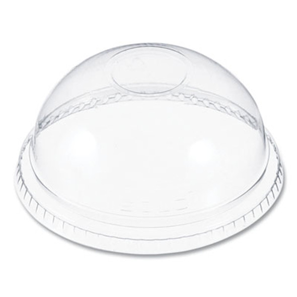 Plastic Dome Lid, No-Hole, Fits 9 Oz To 22 Oz Hot Cups, Clear, 100/Sleeve, 10 Sleeves/Carton