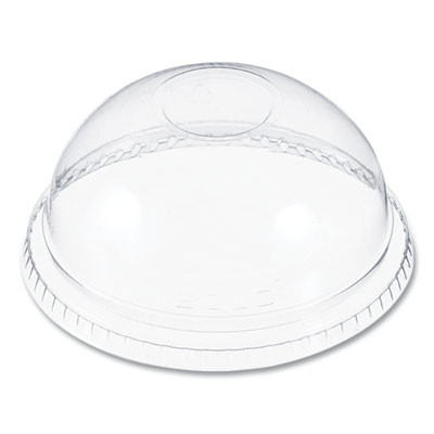 Plastic Dome Lid, No-Hole, Fits 9 Oz To 22 Oz Hot Cups, Clear, 100/Sleeve, 10 Sleeves/Carton