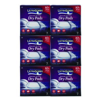 Ultrasorbs Disposable Dry Pads, 23 x 35, Blue, 7/Box, 6/Carton